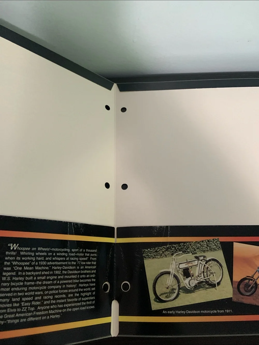 Vintage Harley Davidson Notebook Portfolio Pocket Folders Group of 4. From 1994